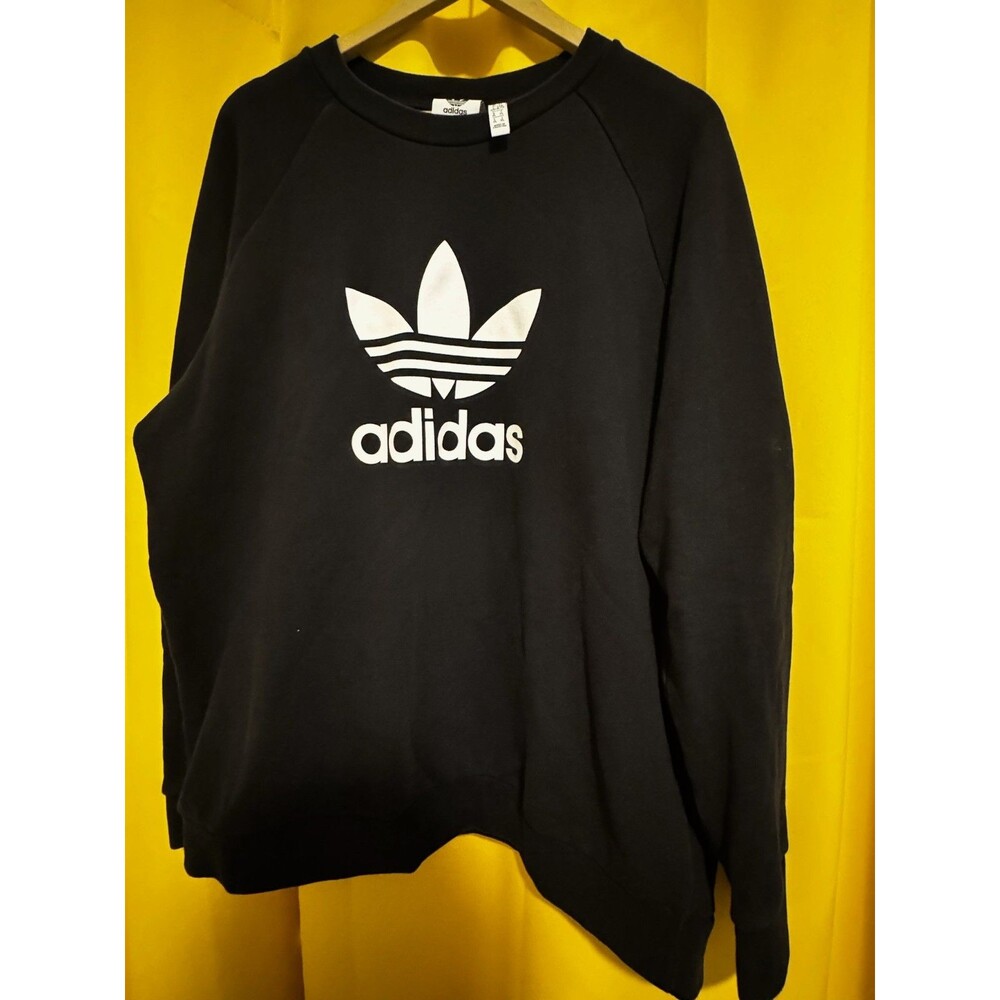 Adidas Originals Trefoil Sweatshirt Mens XL Black White Big Logo Crewneck